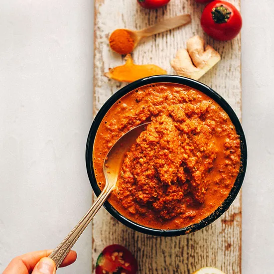 Currygerecht met verantwoorde zelfgemaakte currypasta
