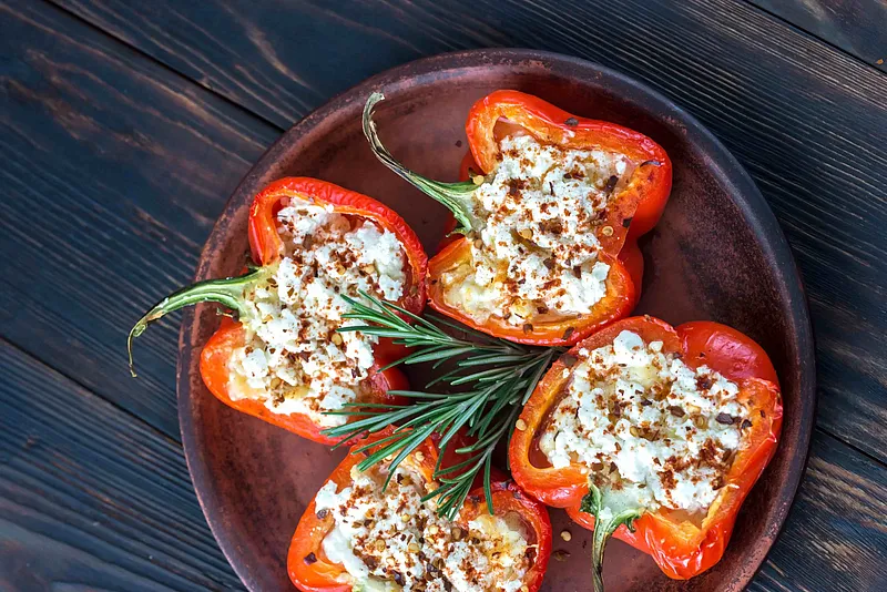 Gevulde paprika met geitenkaas