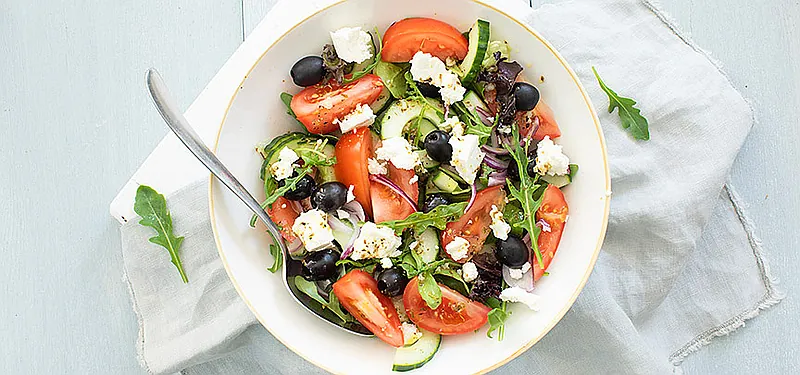 Griekse salade met feta perfect voor de zomer